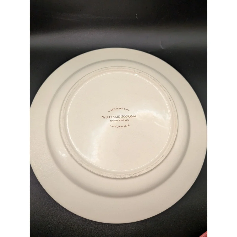 Williams-Sonoma French Market Salad Plates Set of 3 Portugal Ceramic Red Rim